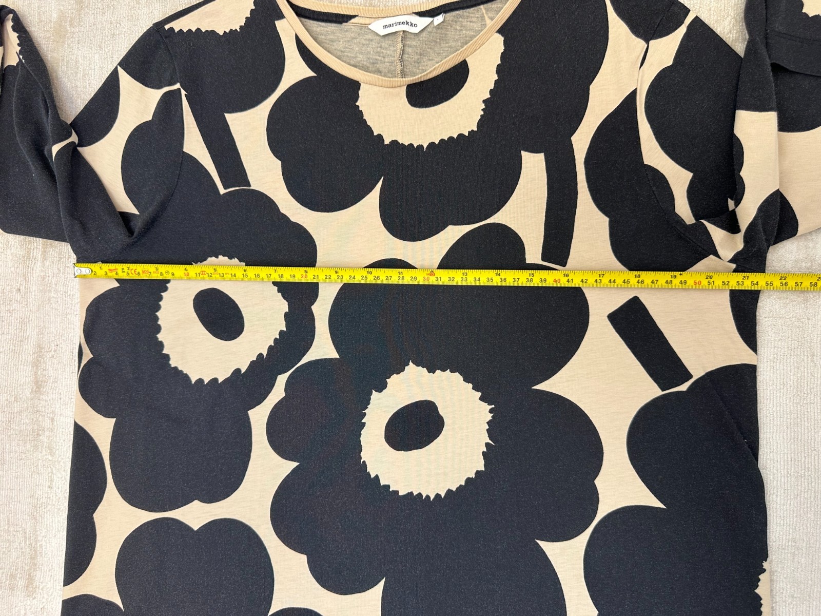 Marimekko Maksiimi Uniko A-line Cotton Jersey Big Poppies Size L Maxi Dress