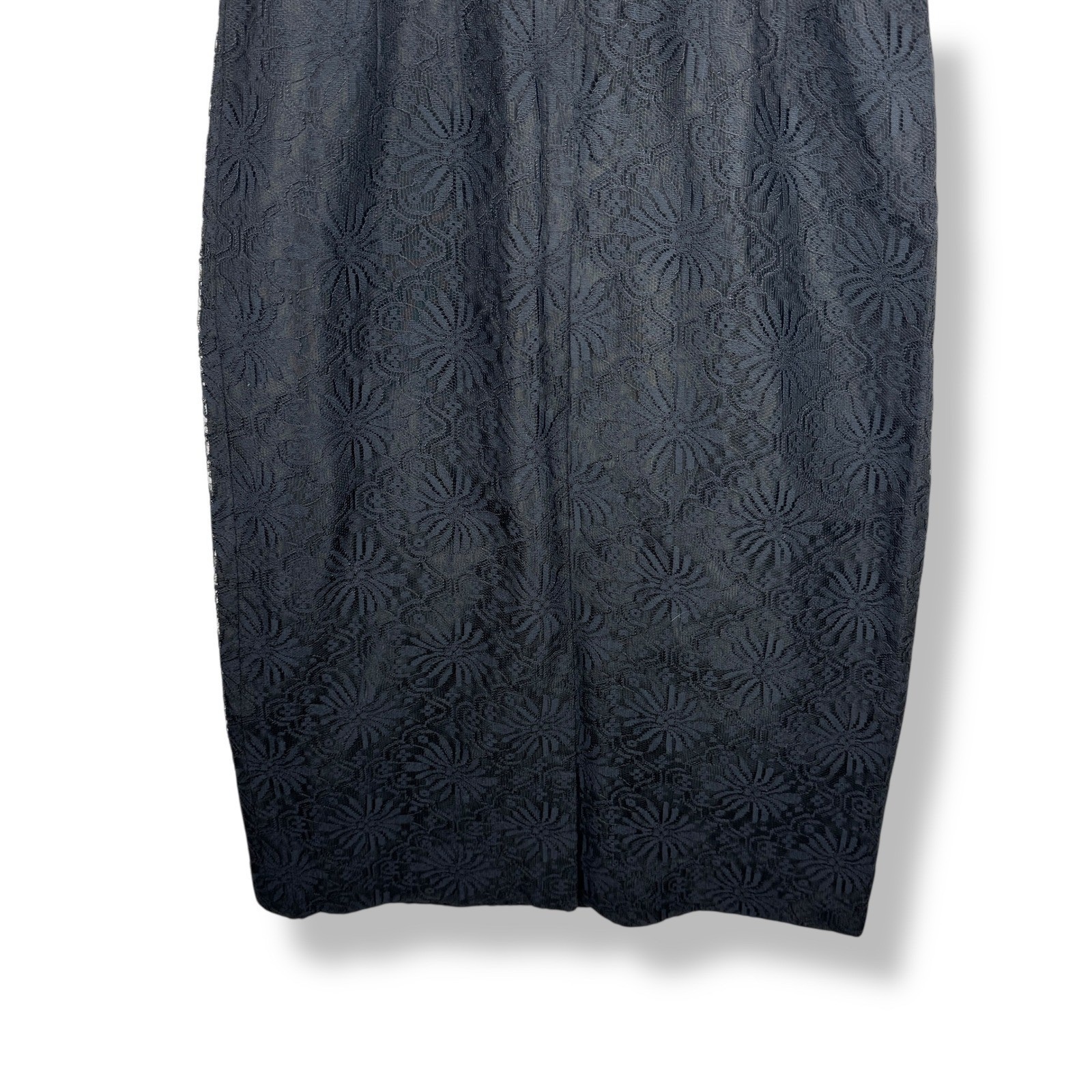 Lilli Diamond Black Lace Wiggle Dress Womens Size Small Glam Vintage 50s 60s