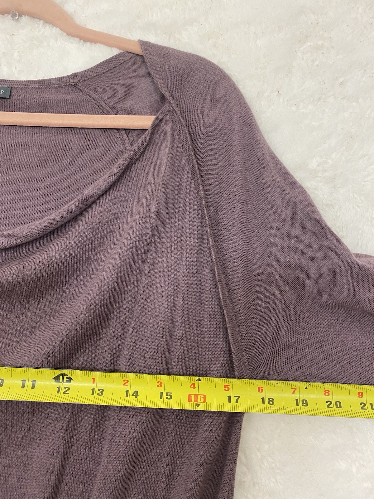 Lilla P Womens Draped Neck Cashmere Blend Mini Sweater Dress Size Large $198
