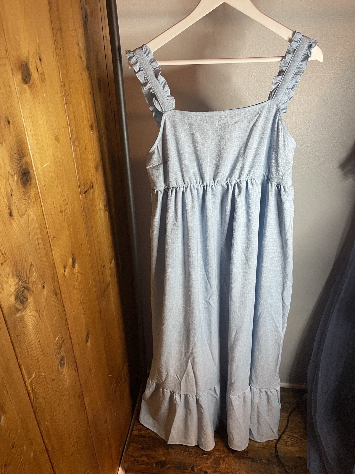 shien dress straps ruffle Size XL Blue