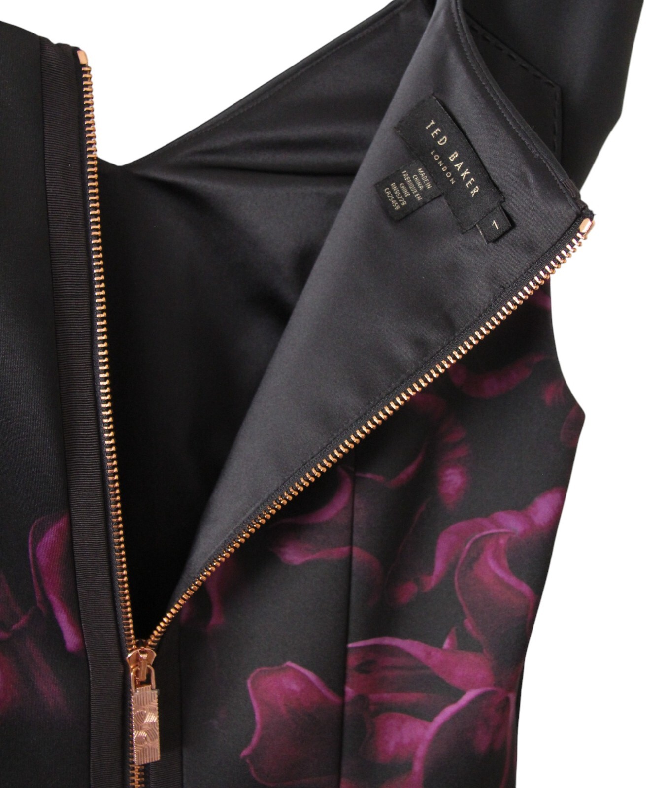 Ted Baker Dress Semanj Splendour Floral Sheath Midi Sleeveless Size 1 US 2 4
