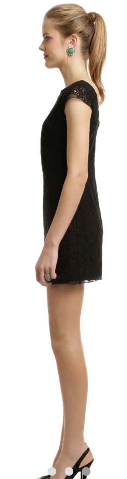 Lilly Pulitzer Jeanette Mini Dress Black Lace Crochet Whimsigoth Romantic Y2K 10