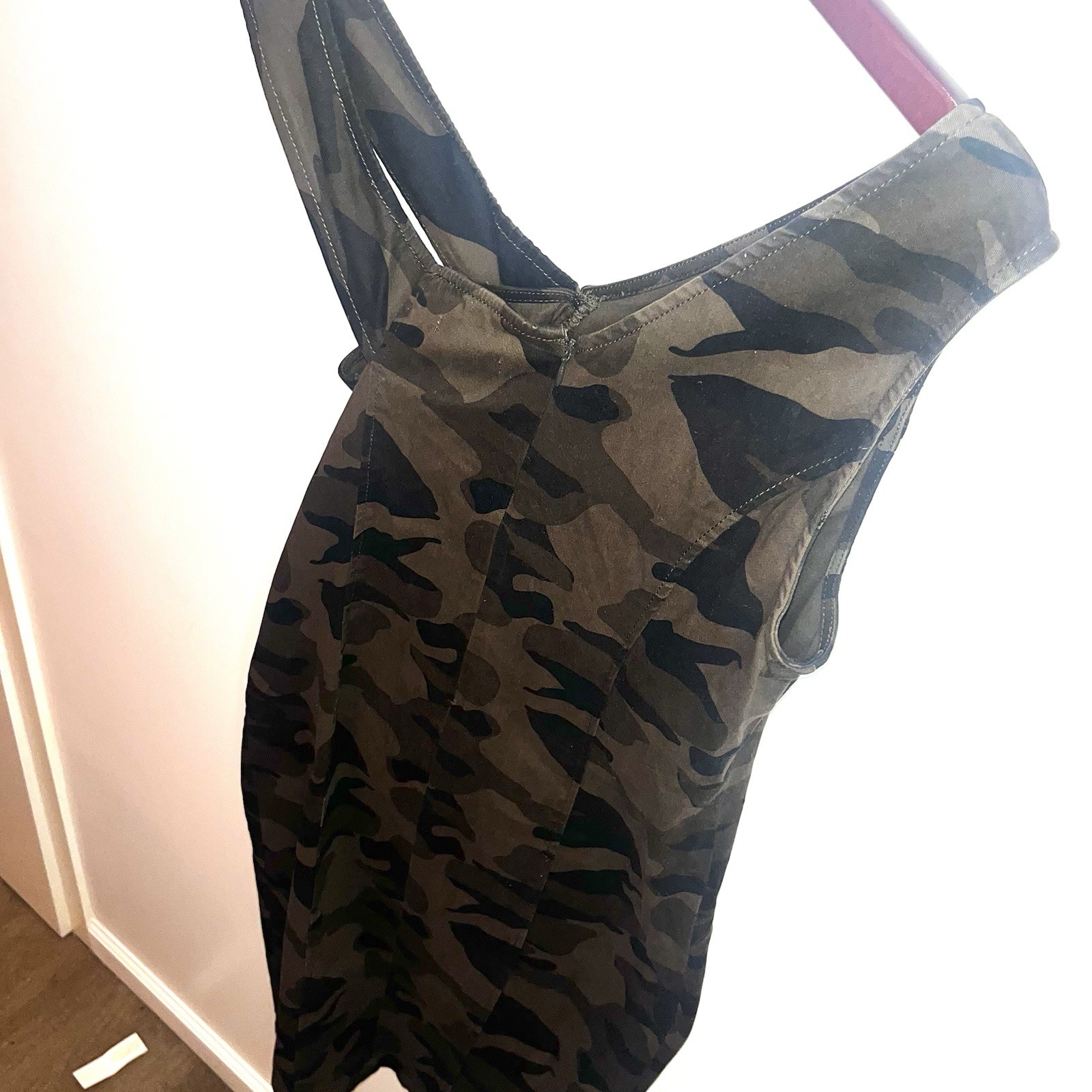 New York & Company One-Shoulder Olive Camo Bodycon Dress Sz Medium