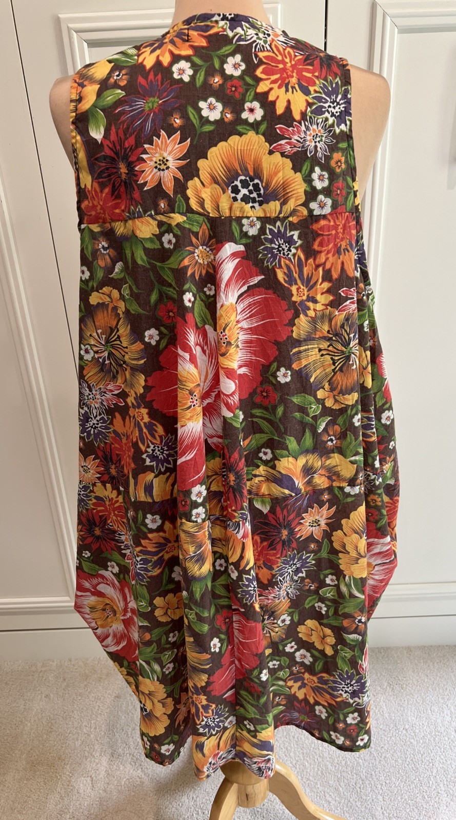 Ruby Street Australia Brown Multi Color Floral Sleeveless Dress Free Size Boho