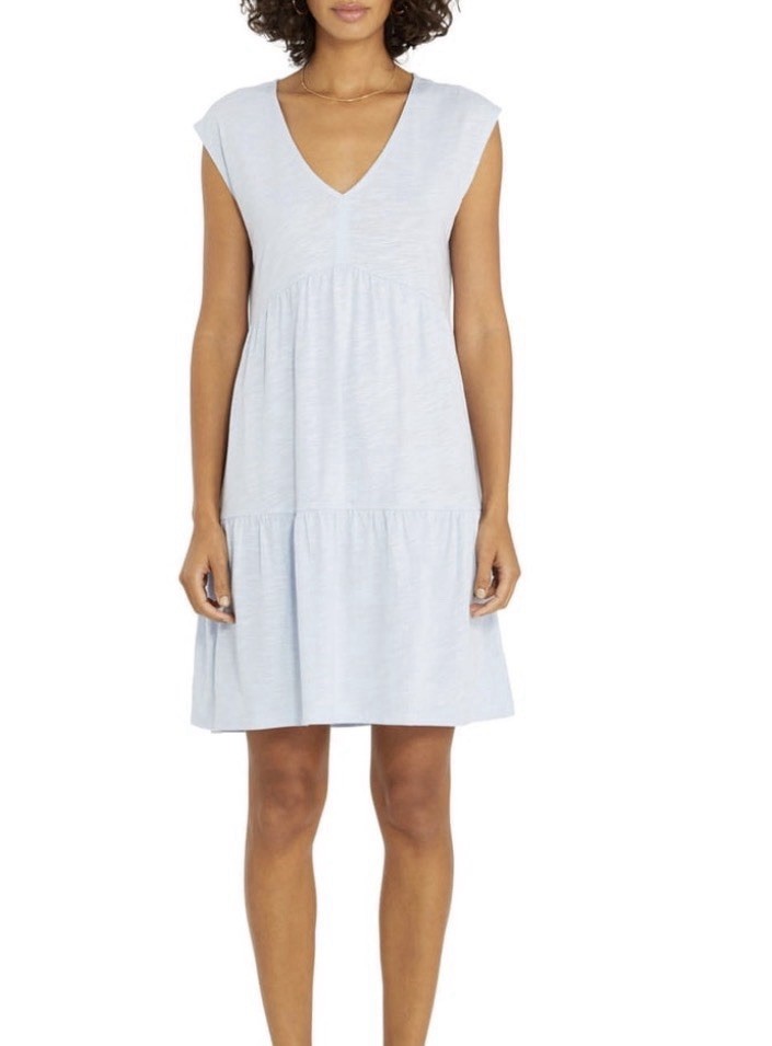 Social Standard Sanctuary Blue Dress Womens Knee Length Lightweight V-Neck NWT