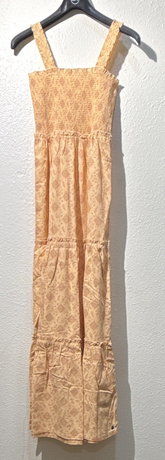 Roxy Festival Dreams Women’s Beige Paisley Square Neck Maxi Dress M ARJWD03423