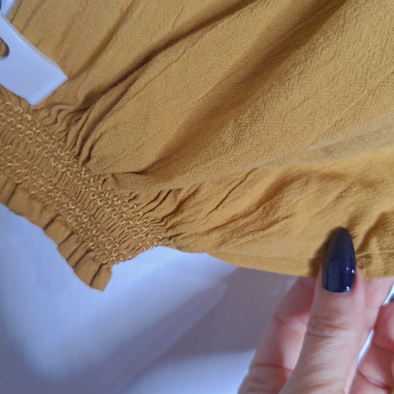 Old Navy Cinch Waist Prairie Dress Celandin M Cotton Blend Mustard Boho Peasant
