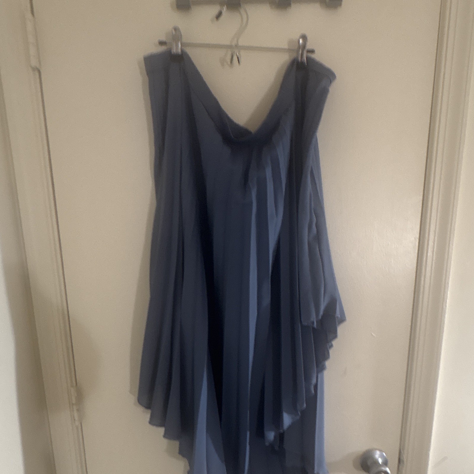 SOLD OUT ASOS Blue Cowl Neck Chiffon Pleated Layered Hi-Low Skirt Plus US 20