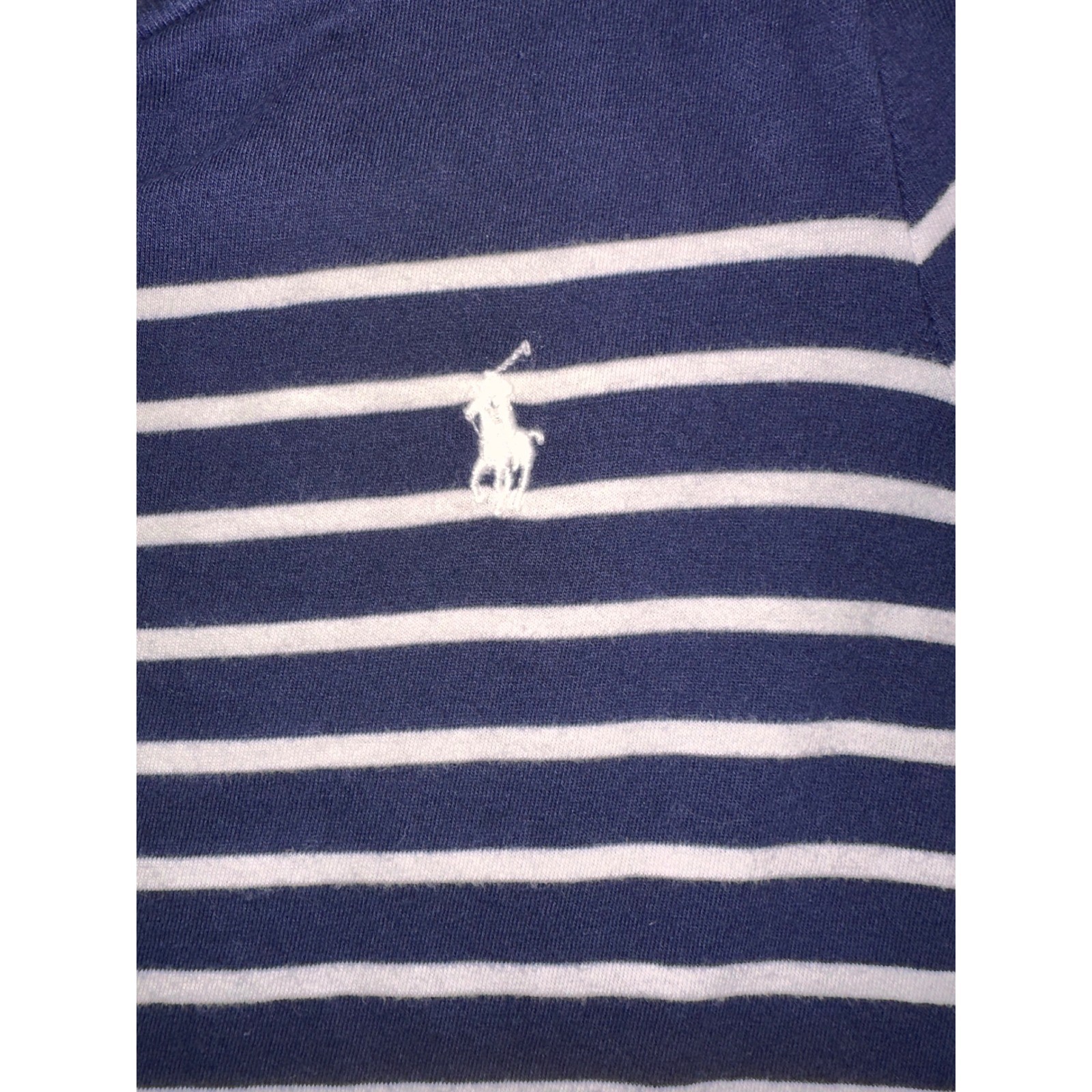 Polo Ralph Lauren Womens Navy Blue White Striped T-Shirt Dress Small S Pony Logo