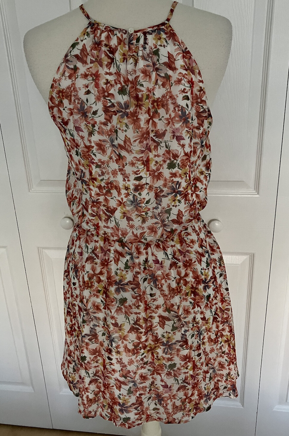 JOIE Reinelde NWOT Floral 100% Silk Mini Blouson Dress S
