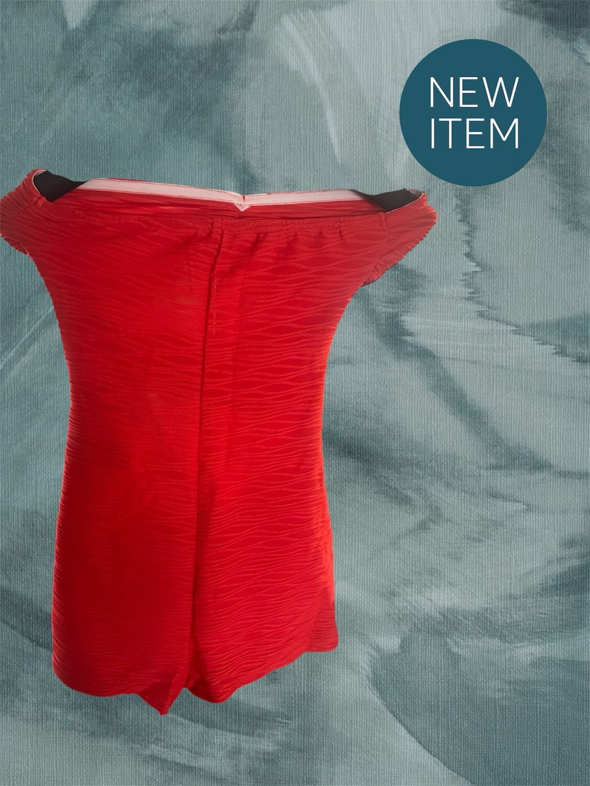 Red Textured Strapless Cut Out Mini Dress with Sun Metal Buttons