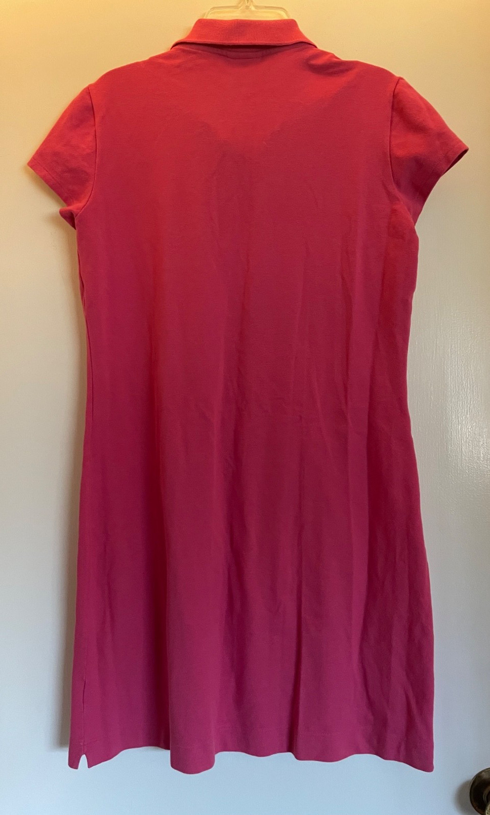 Lacoste Women’s Slim Fit Stretch Mini Piqué Polo Dress Pink Short Sleeve Size 40