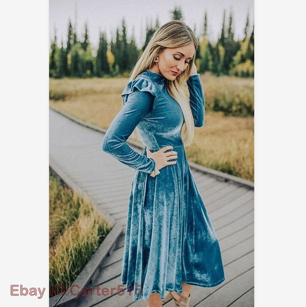 Spring Autumn Mother Daughter Dress Long Sleeve Velvet Matching Outfits Dress