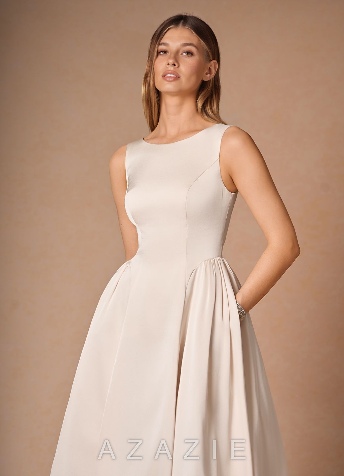 Casey Mocha Coco Midi Dress-AZAZIE|23607