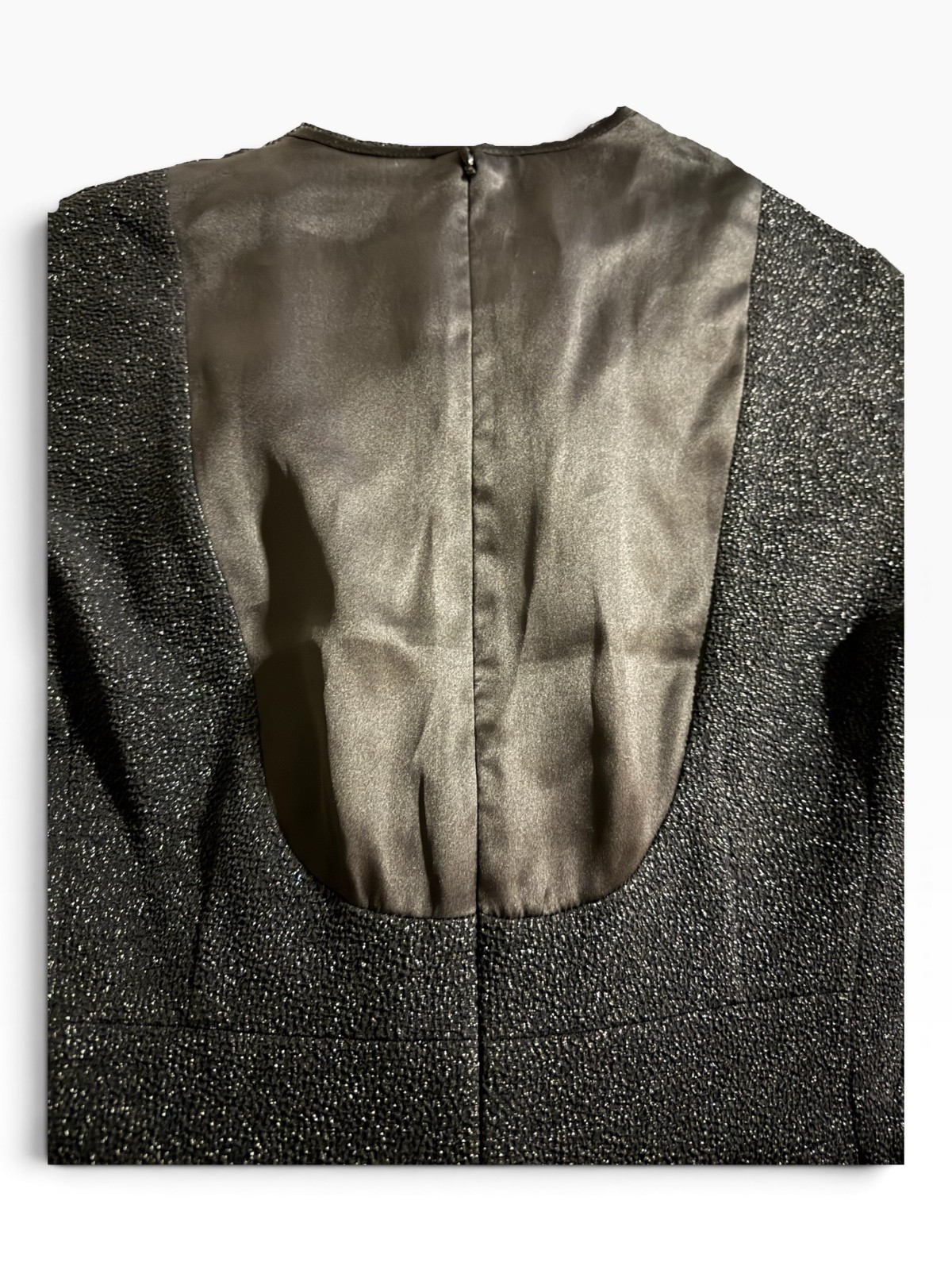 Viktor & Rolf Black Textured Metallic Cloqué Sheath Dress Cap Sleeve Size IT 40
