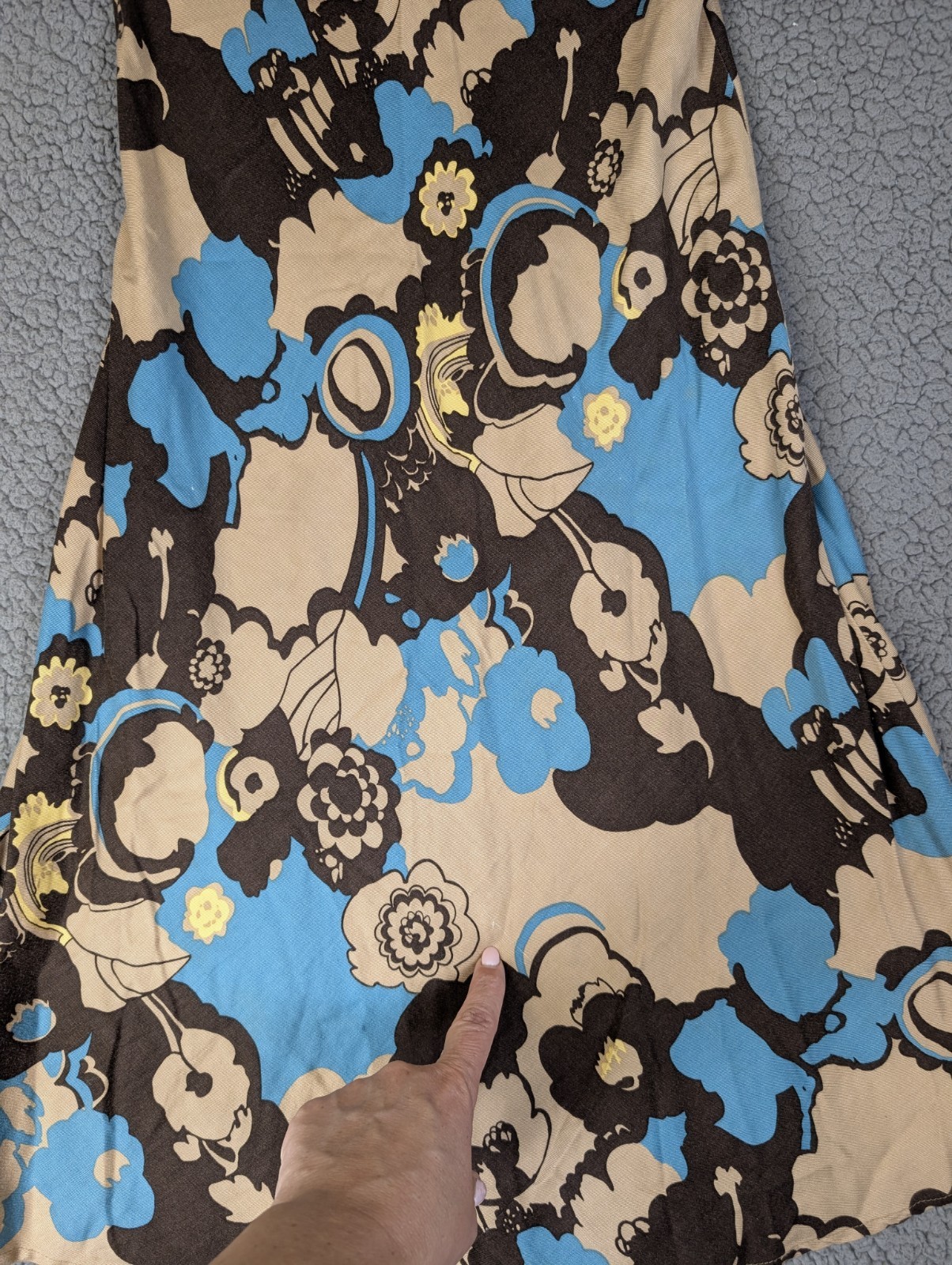Filippa K Dress Sleeveless Geometric 70s Print Size Small Brown Blue Scandinavia