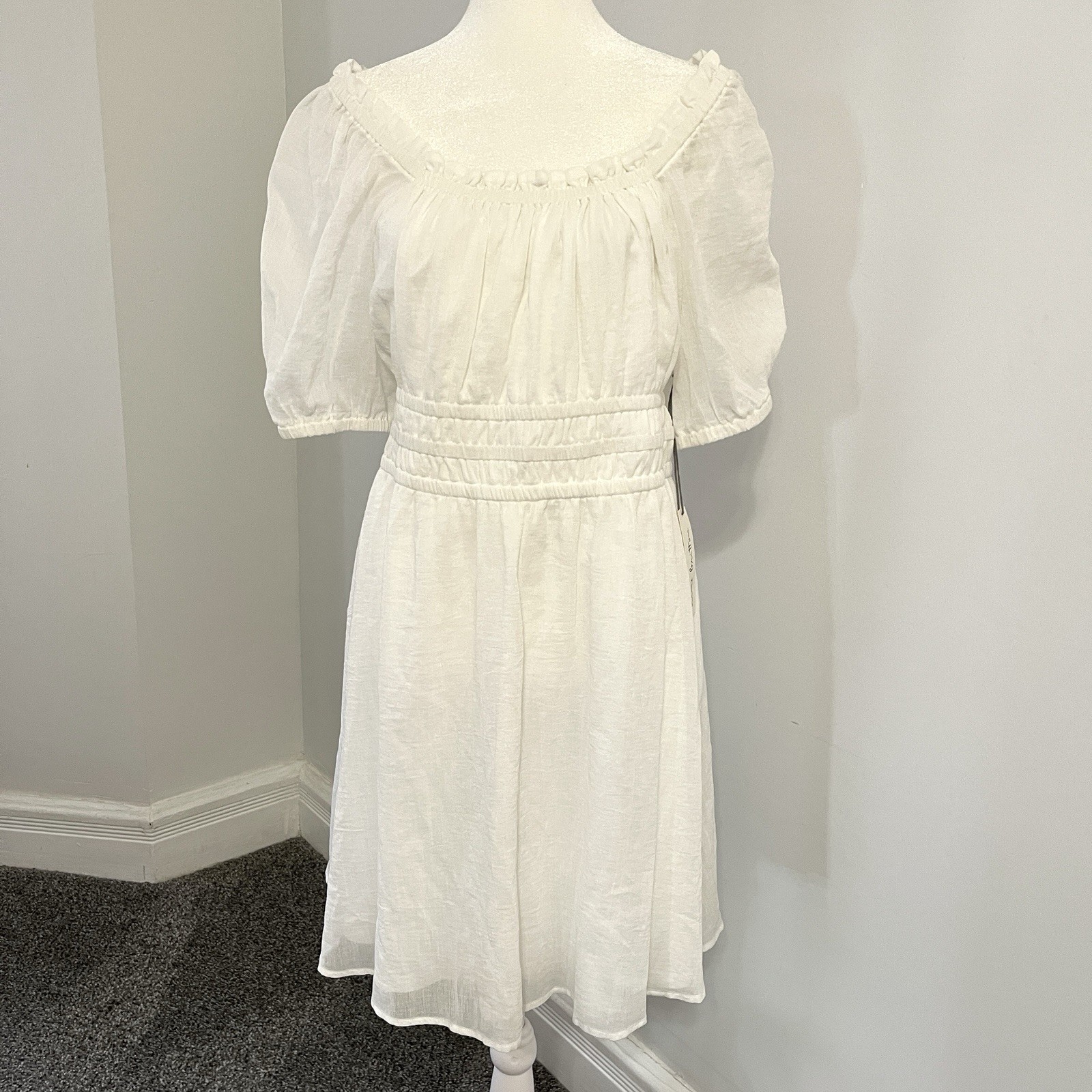 Nine Britton Dress Womens XXL Lana Puff Sleeve Lined Cotton NEW W Tags