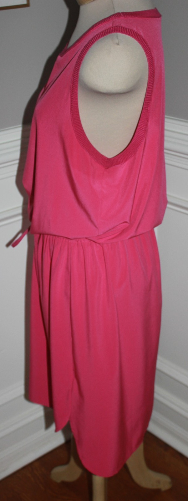 ATHLETA Rincon Stretch Athleisure Casual Travel Mini Dress pink drawstring L