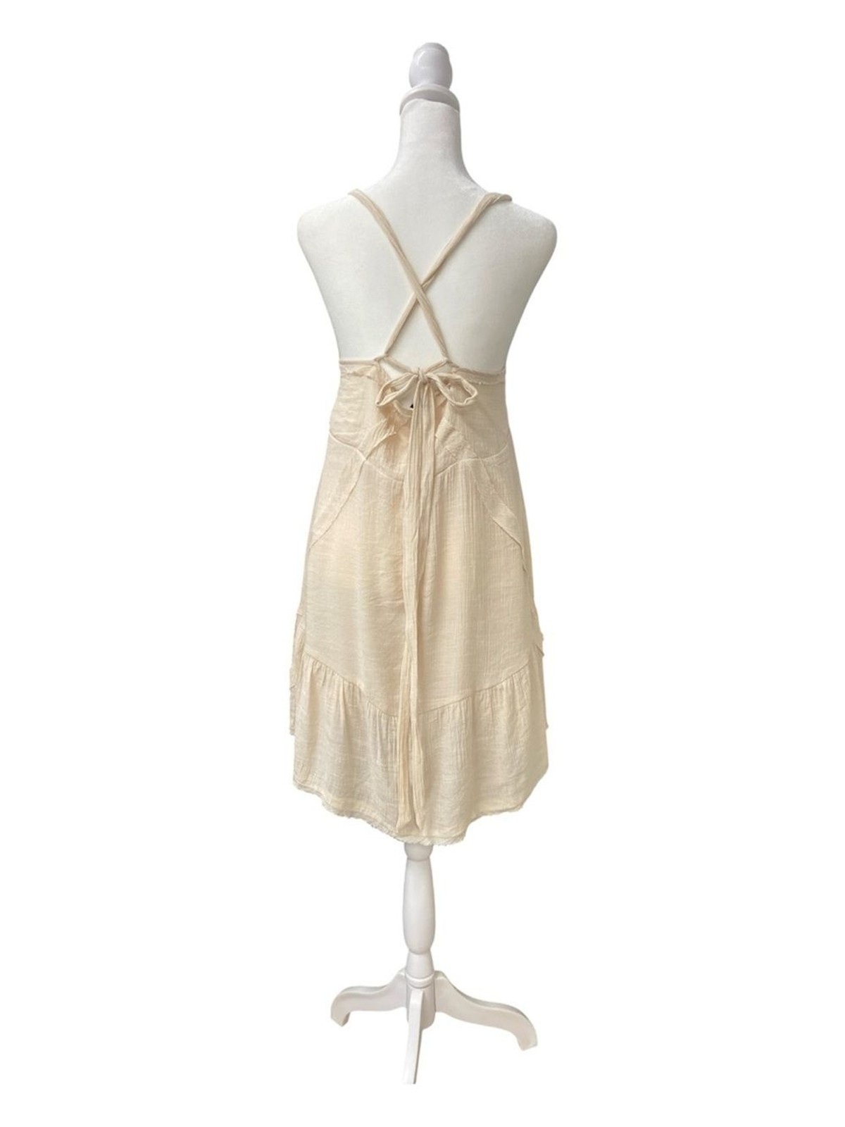 Wishlist Cream Spaghetti Strap Layered Mini Dress Size Small