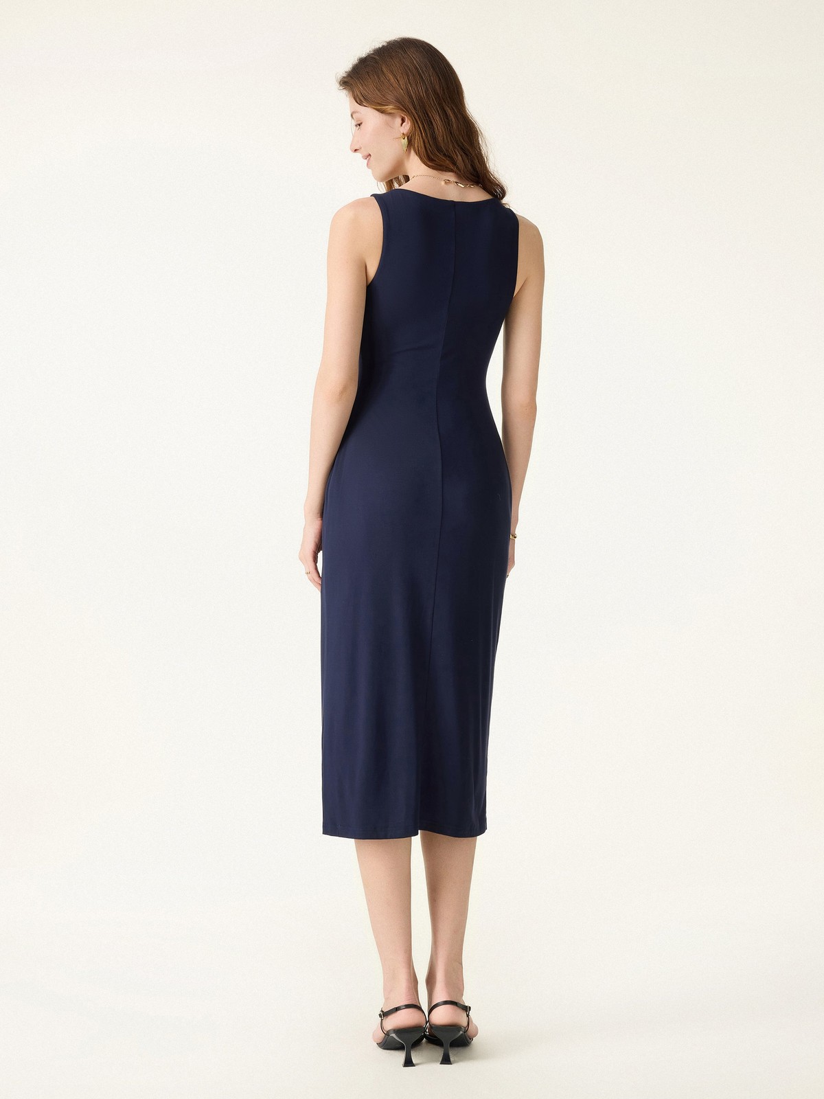 OGL Back Smoothing Bandless Square Neck Midi Bra Dress