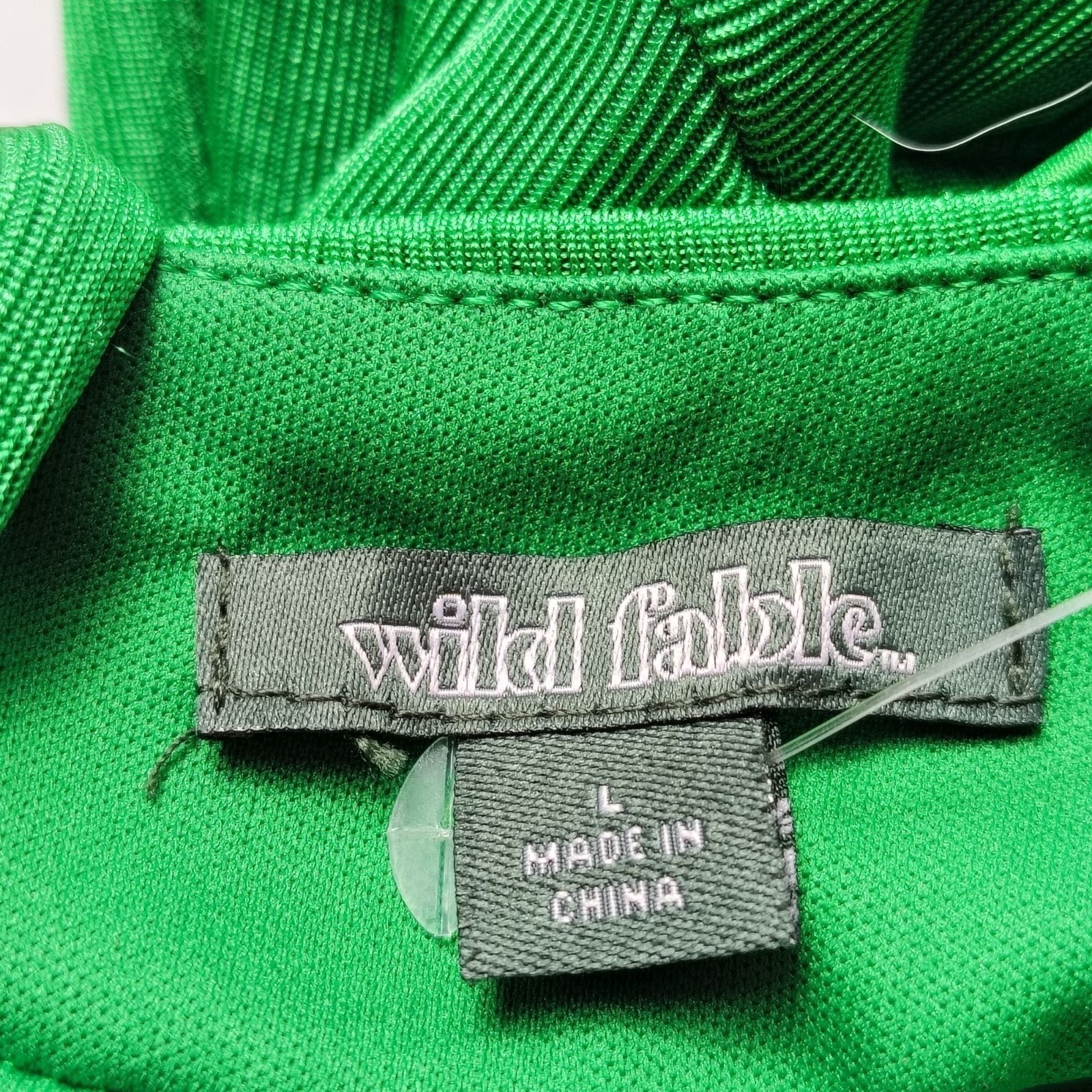 Wild Fable Emerald Satin Lace Up Back Midi Dress Side Slit Women’s Large
