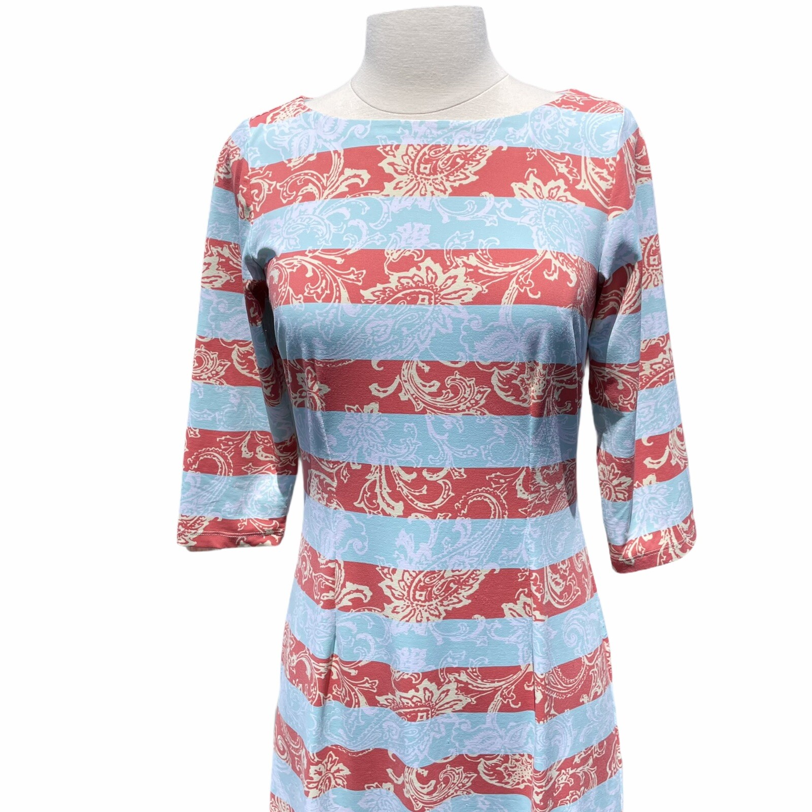 J McLaughlin Catalina Cloth Paisley Stripe Print Sheath Dress XS