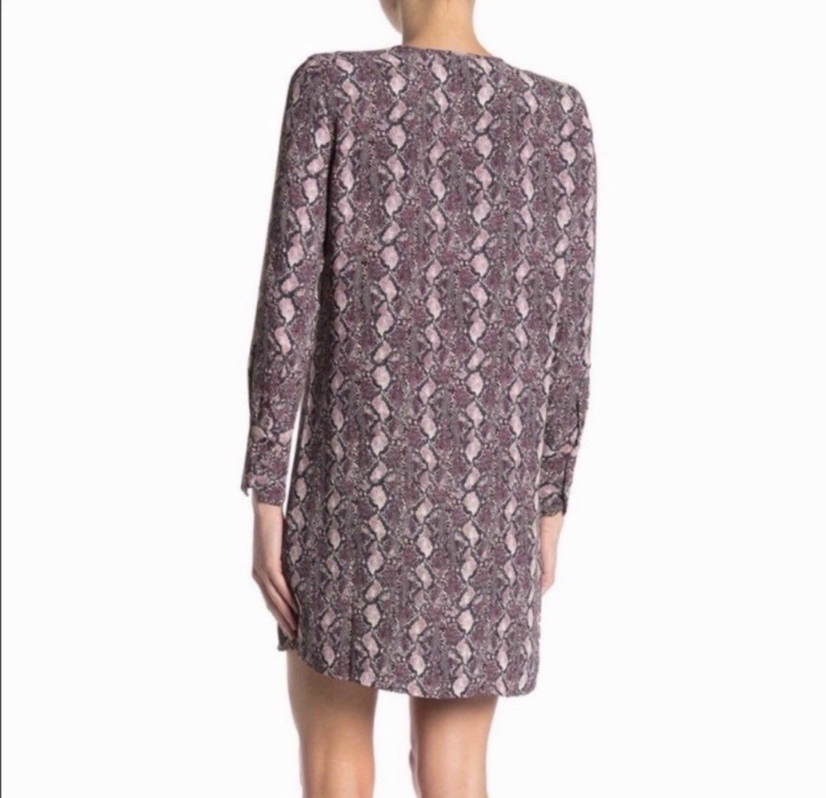 Equipment Bonnie Snake Print Keyhole Shift Dress Small