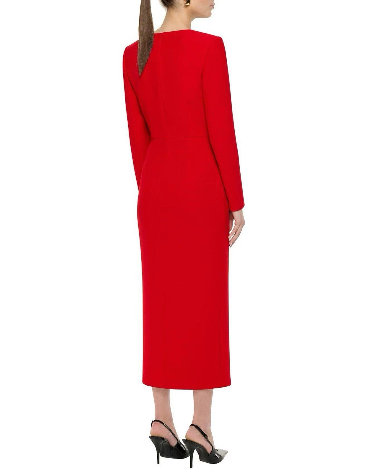 Roland Mouret Diagonal Panel Midi Dress Color Red size US6/UK10