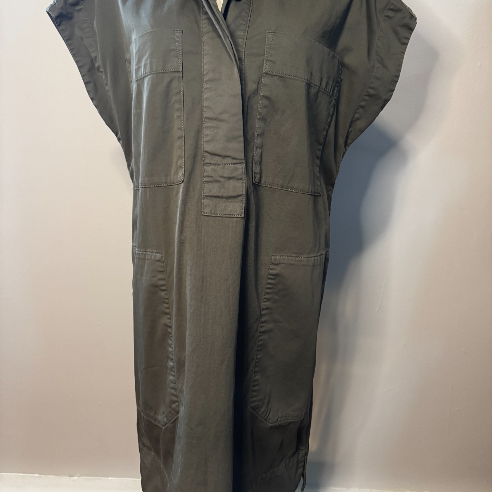 EVERLANE 2026 Easy Workwear Dress Olive Green Oversized Women’s Size Small