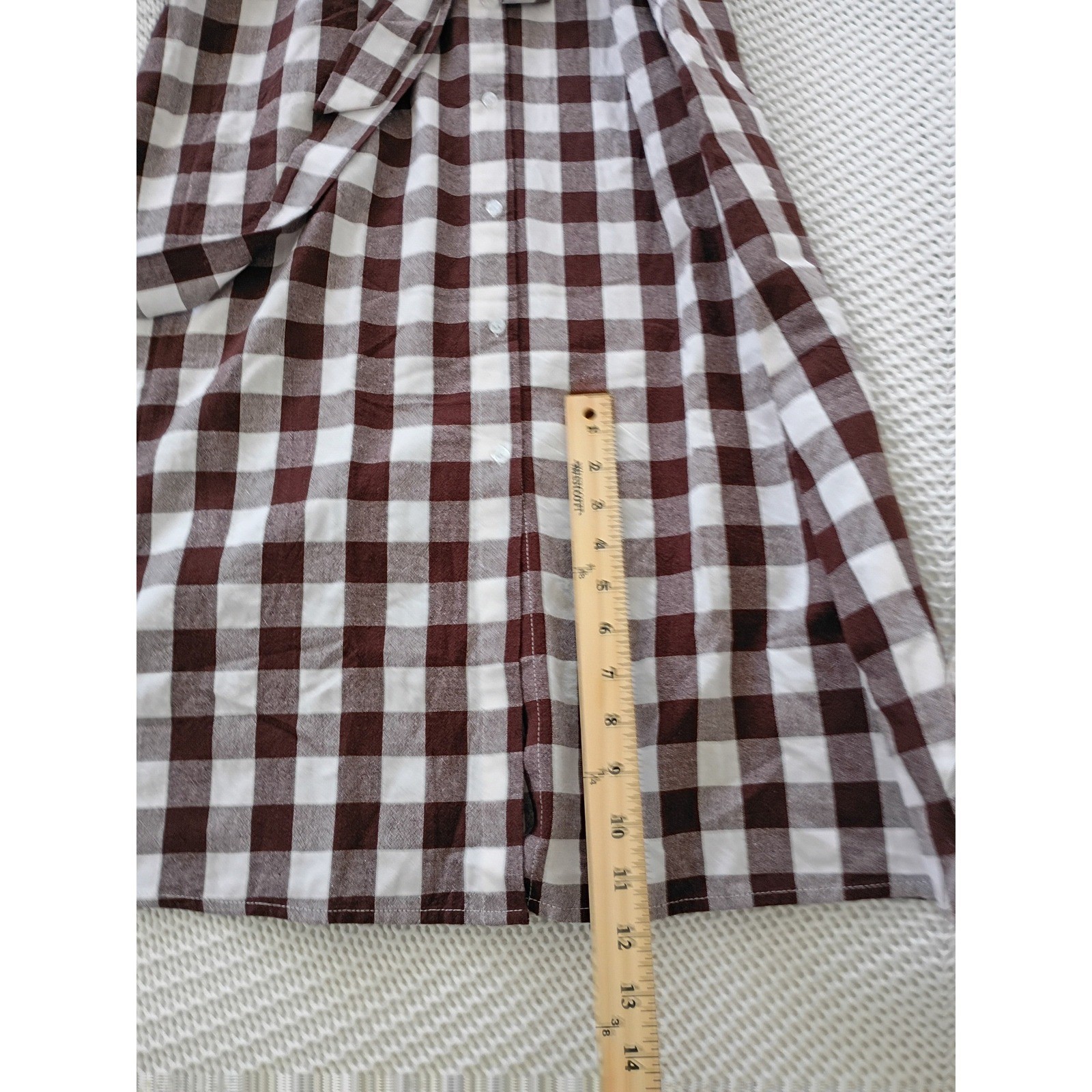NWT Chartou Gingham Cottagecore Cotton Shirt Dress Midi Button Front Peasant S