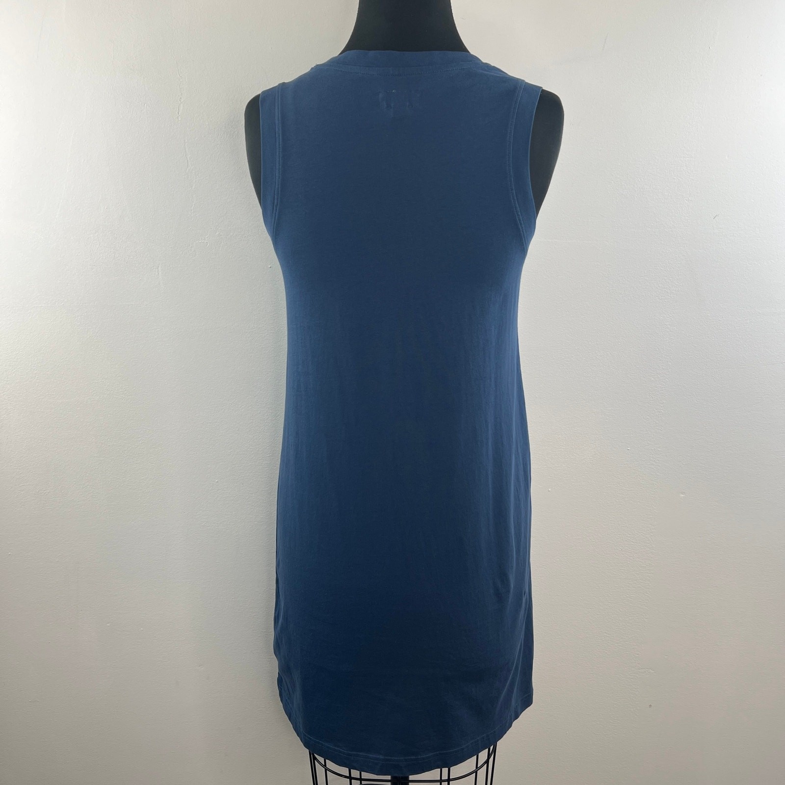 PACT Blue Mini Dress Cotton V-Neck Sleeveless Pullover Slip On Size X-Small XS