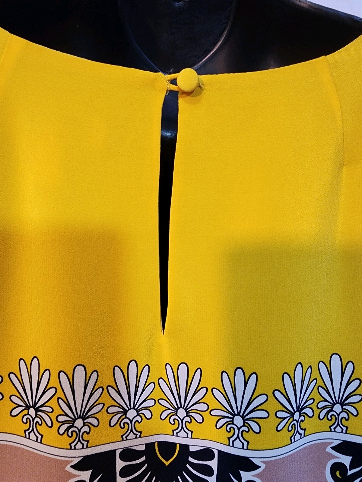 J. Crew Dress Size US 4 Yellow Navy Blue Gallery Printed Shift Women’s