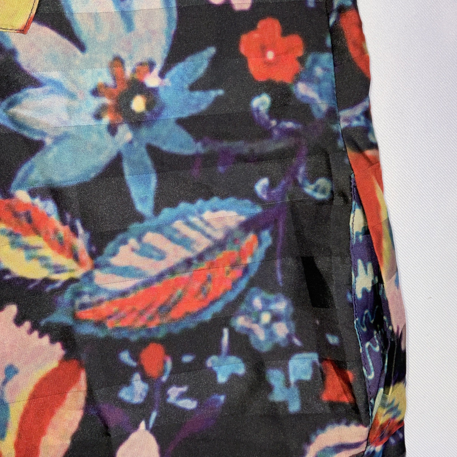 Caftan Button Top Floral Geometric Pattern Lagenlook Relaxed Boxy Art To Wear