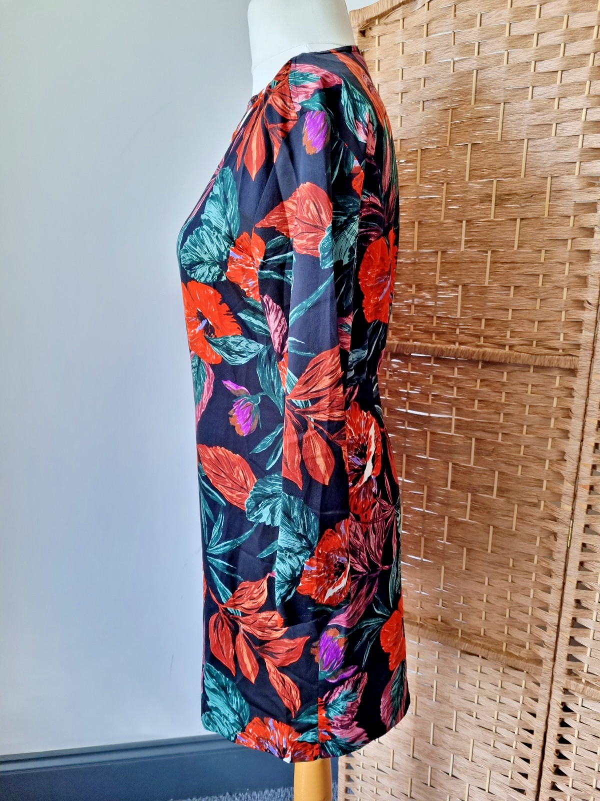 MNG Mango Suit Long Sleeve Floral Dress – Size Small 10 / 12 Lightweight Summer