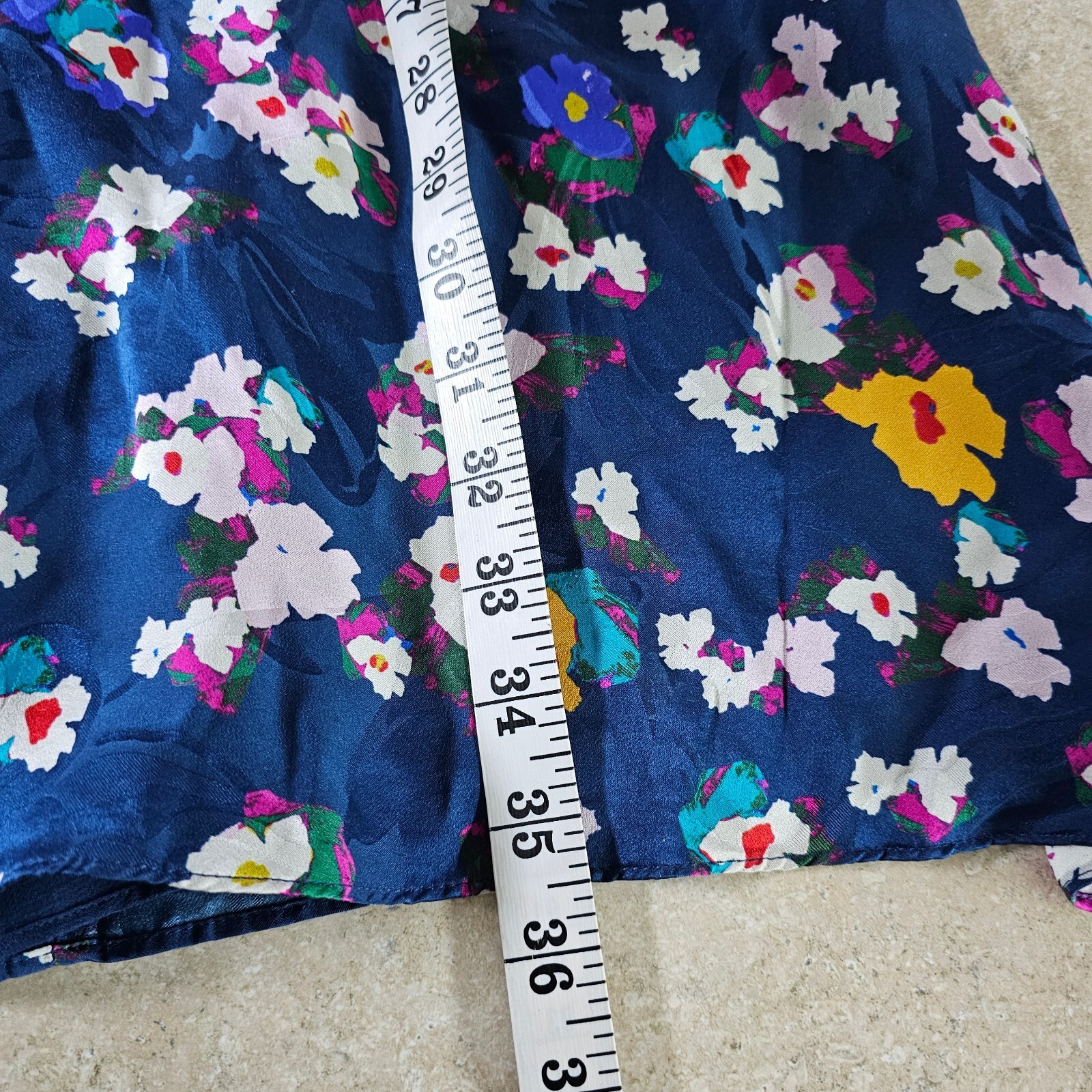 Tanya Taylor Blue Floral Silk Puff Sleeve Dress Size 8