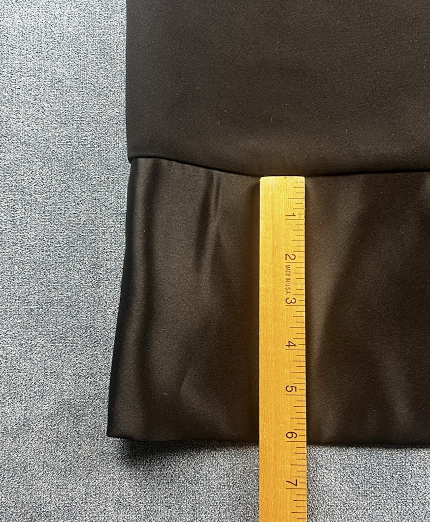 Amanda Smith Y2K Black Sheath Shift Dress Black Satin Trim Women’s Size 10