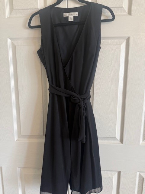 David Warren NY Black wrap dress