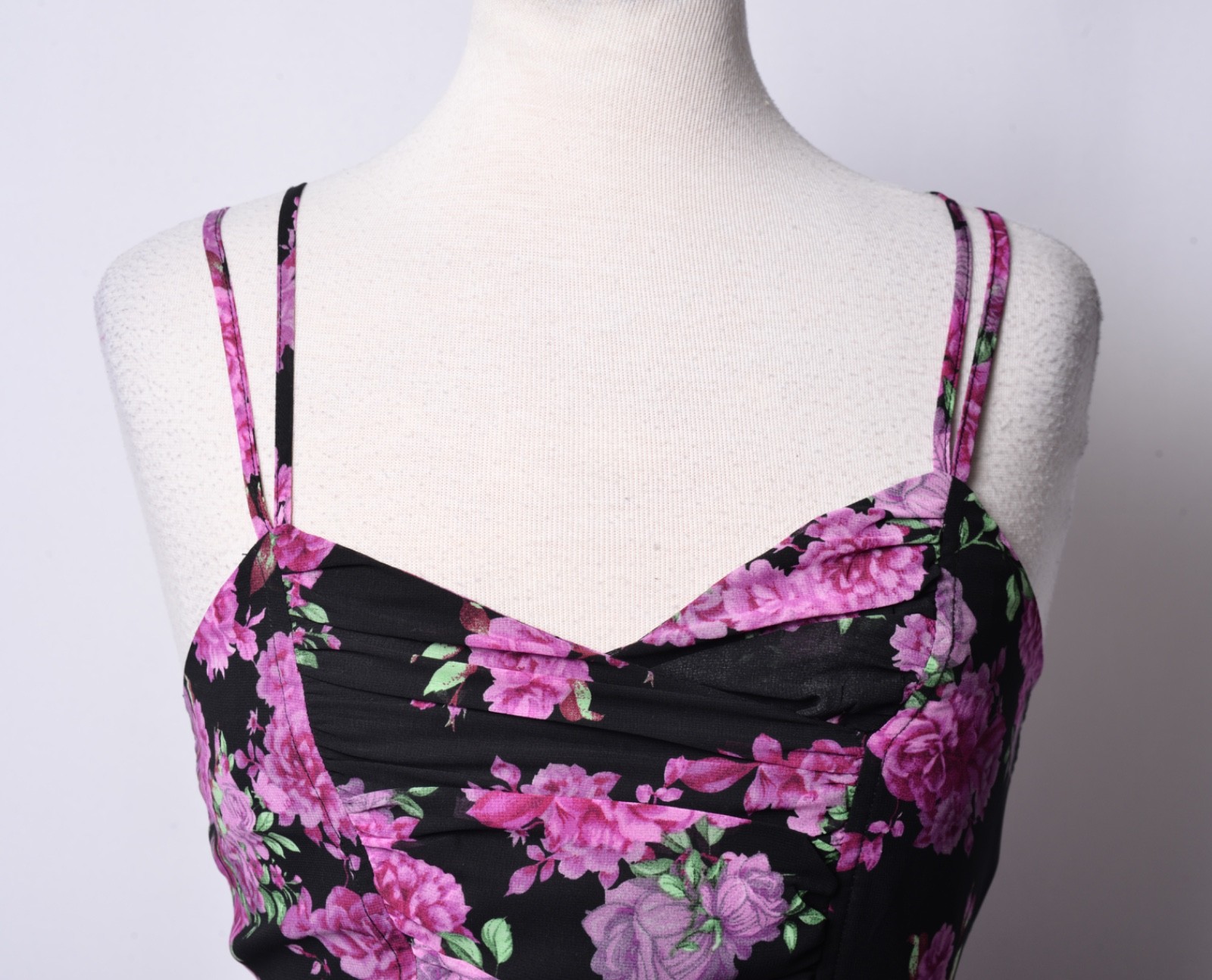 UNIQUE VINTAGE BLACK & PURPLE FLORAL REED SWING DRESS – NEW – REG AND PLUS SIZES