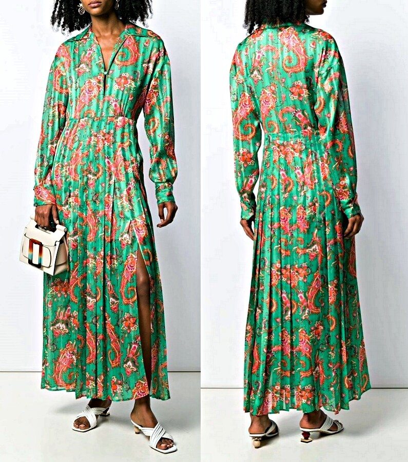 Philosophy Di Lorenzo Serafini paisley print pleated long dress US 4/IT 40 $1470