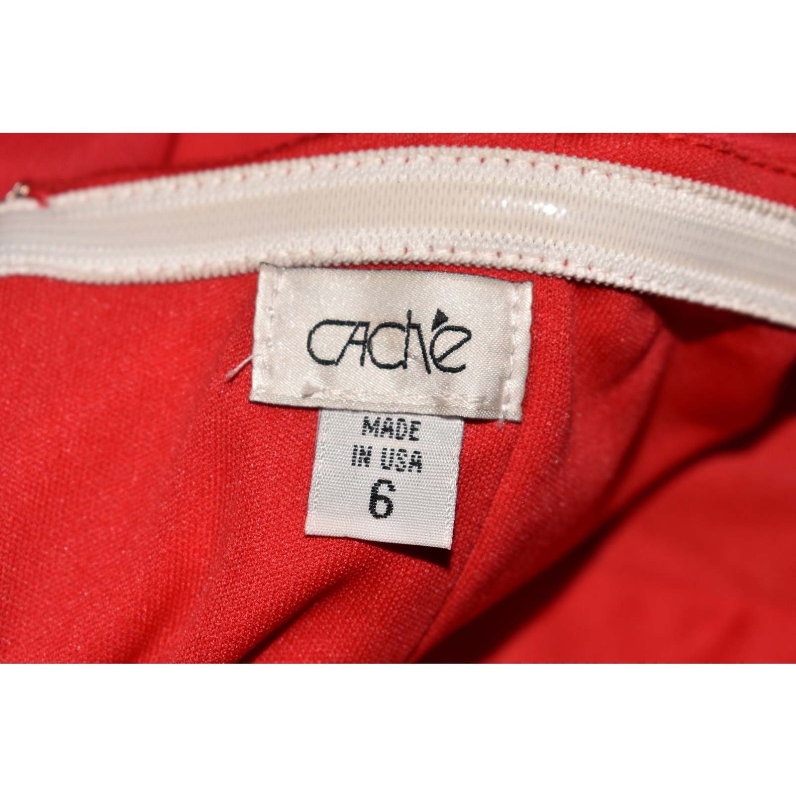 CACHE $148 Brooch Strap One Shoulder Mesh Cocktail Dress Red Size 6