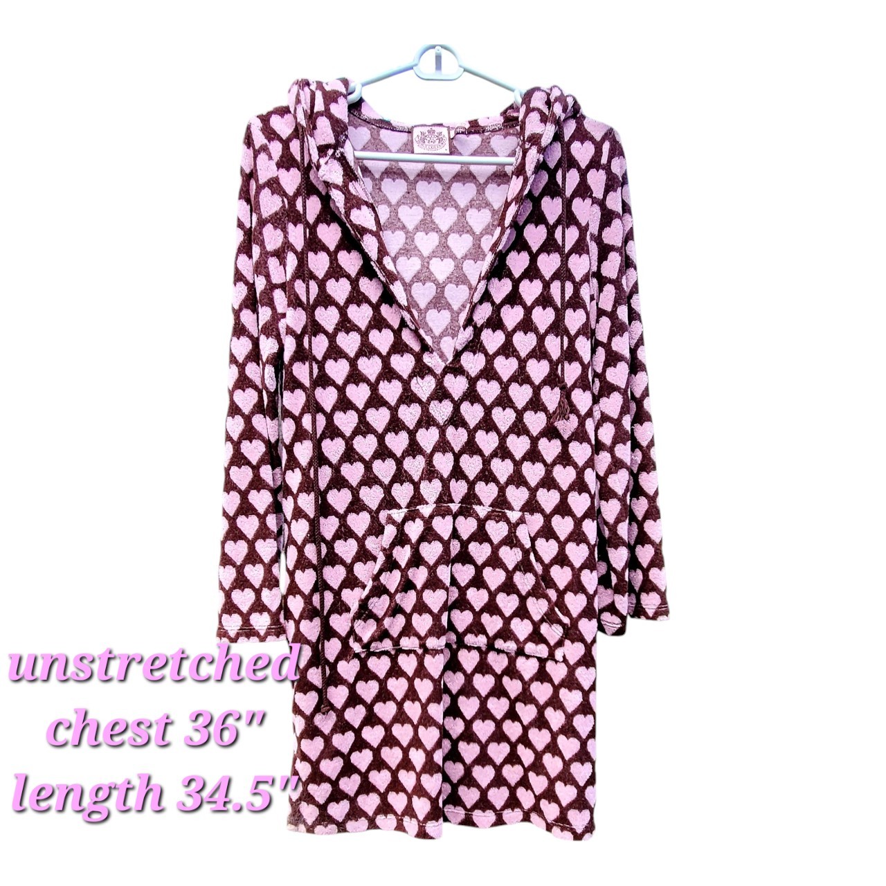 Medium Juicy Couture Heart Hoodie Terry Dress Beach Pool Cover Victoria’s Secret