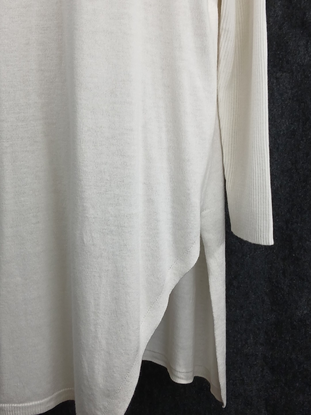Jessica London Ribbed Turtleneck Long Sleeve Sweater Knit Bodycon Ivory Size M