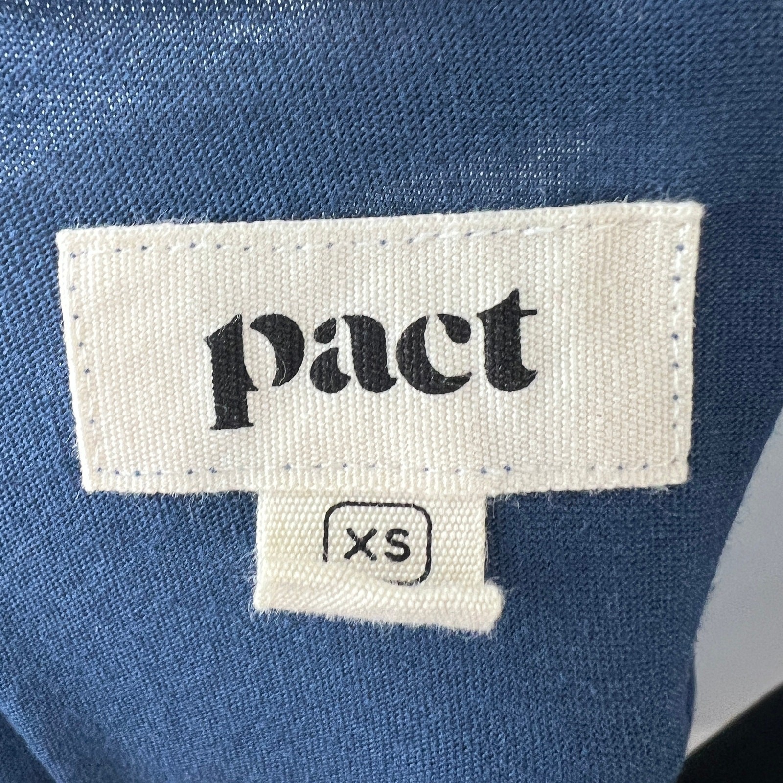 PACT Blue Mini Dress Cotton V-Neck Sleeveless Pullover Slip On Size X-Small XS