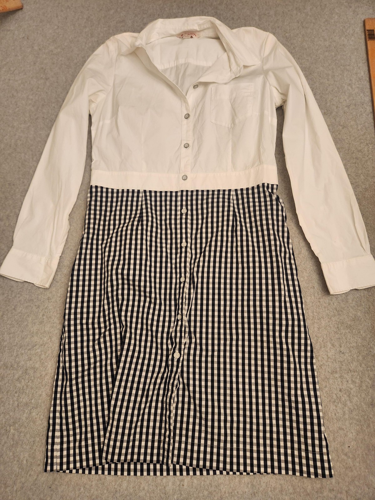 Brooks Brothers Red Fleece Dress Sz 8 Black Gingham Long Sleeve Old Money