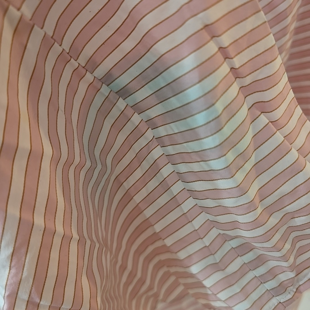 Brooks Brothers Pink White Striped Poplin Elbow Sleeve Shirt Dress Size 10