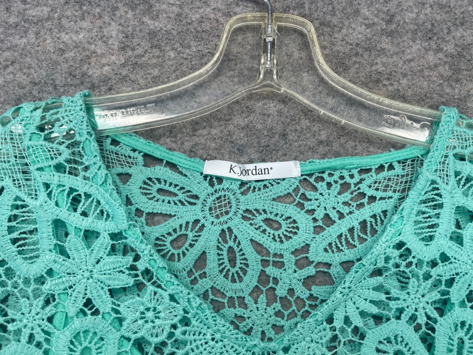 K Jordan Dress Size Large L Turquoise Blue Lace Crochet Layered Knee Length