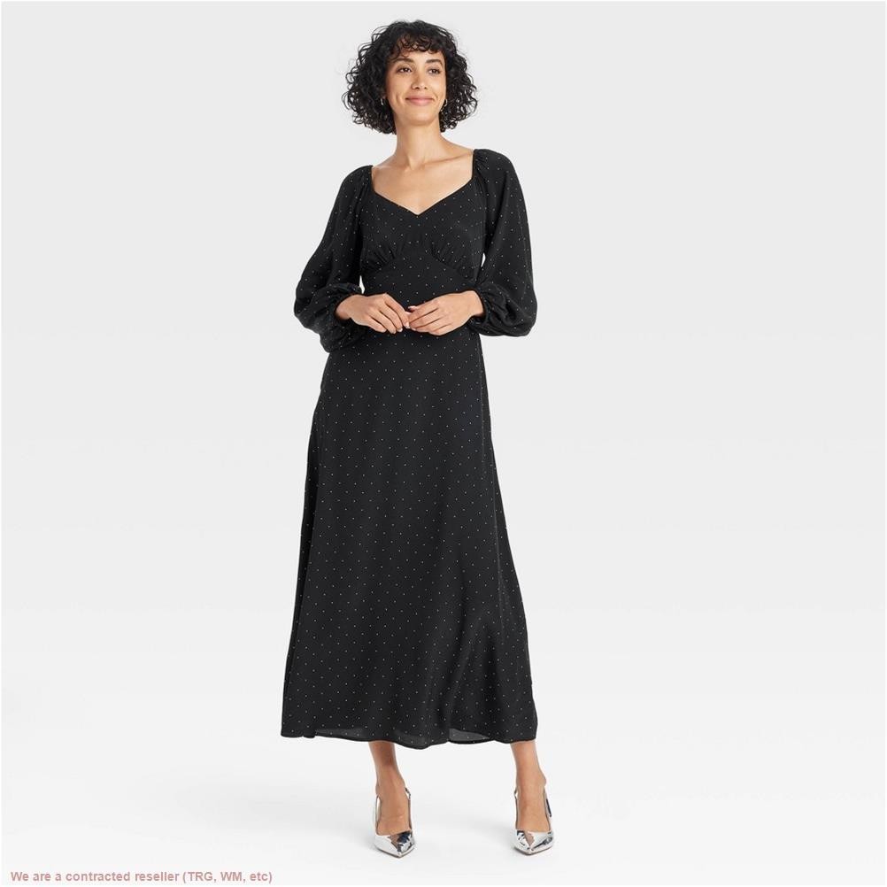 Women’s Long Sleeve Crepe Maxi A-Line Dress – A New Day S *SEE DEAL!!!*