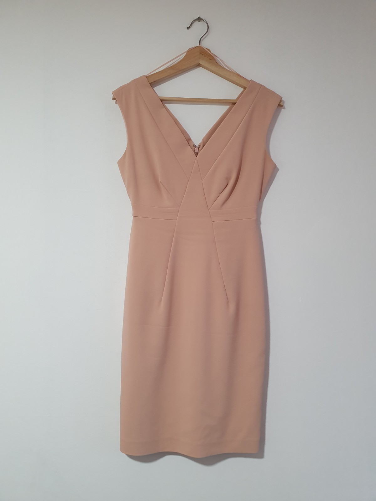 Reiss ESTER Salmon Pink Tailored Pencil Dress Size 6