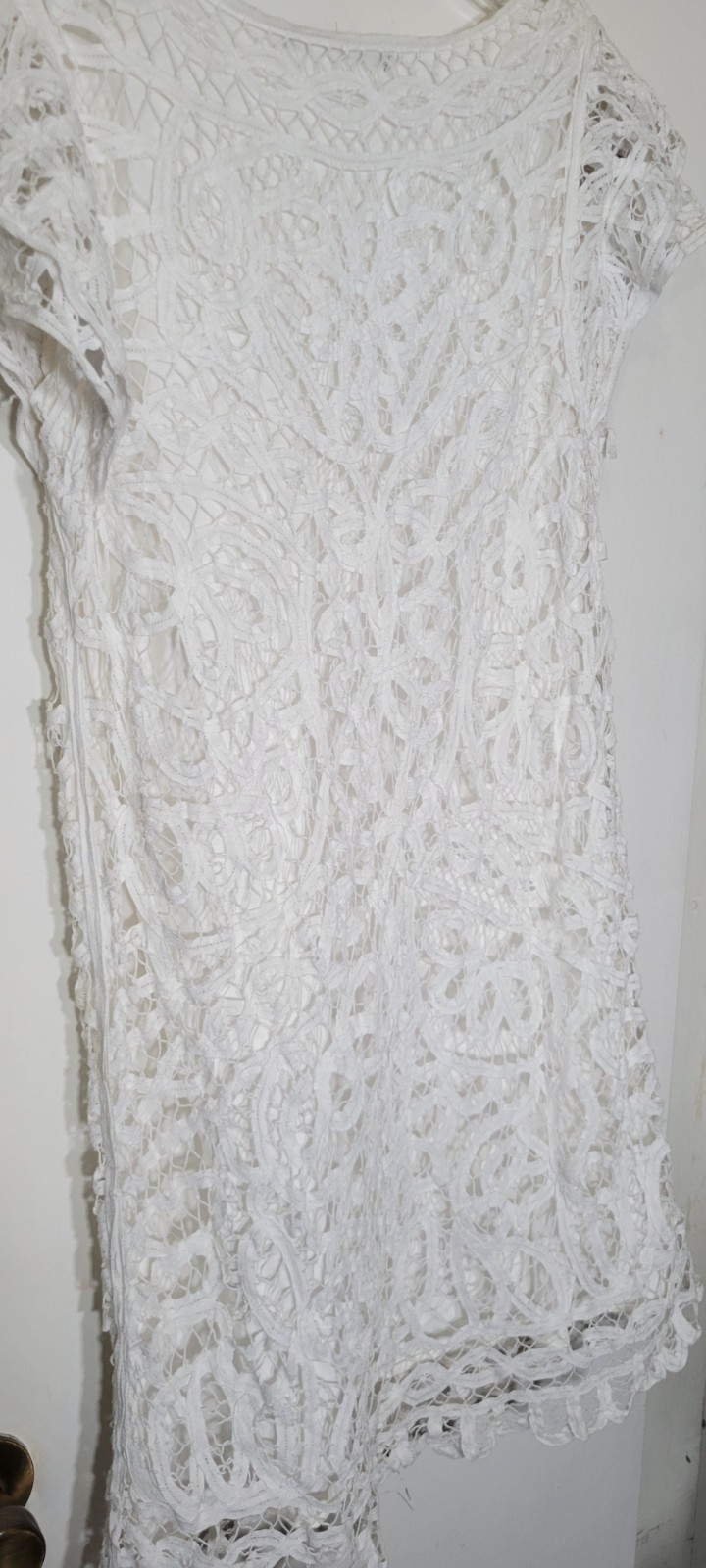 New Sfera Collection Women’s Size Large Layered White Floral Lace Dress NWT