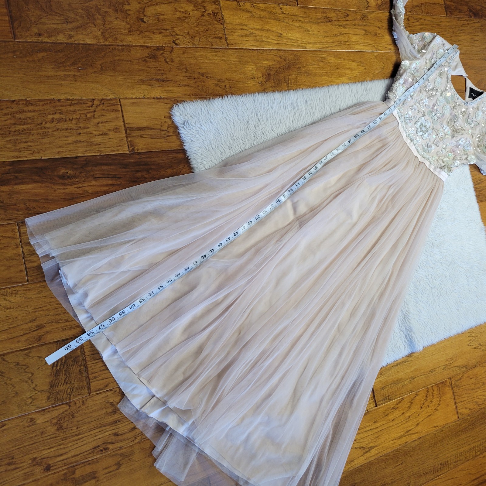 Needle & Thread Butterfly Gown Backless Tulle Embellished Dress Size 6 Pink